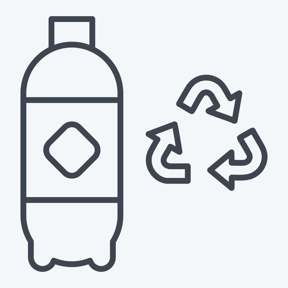 icoon plastic recyclen. verwant naar recycling symbool. lijn stijl. gemakkelijk ontwerp illustratie vector