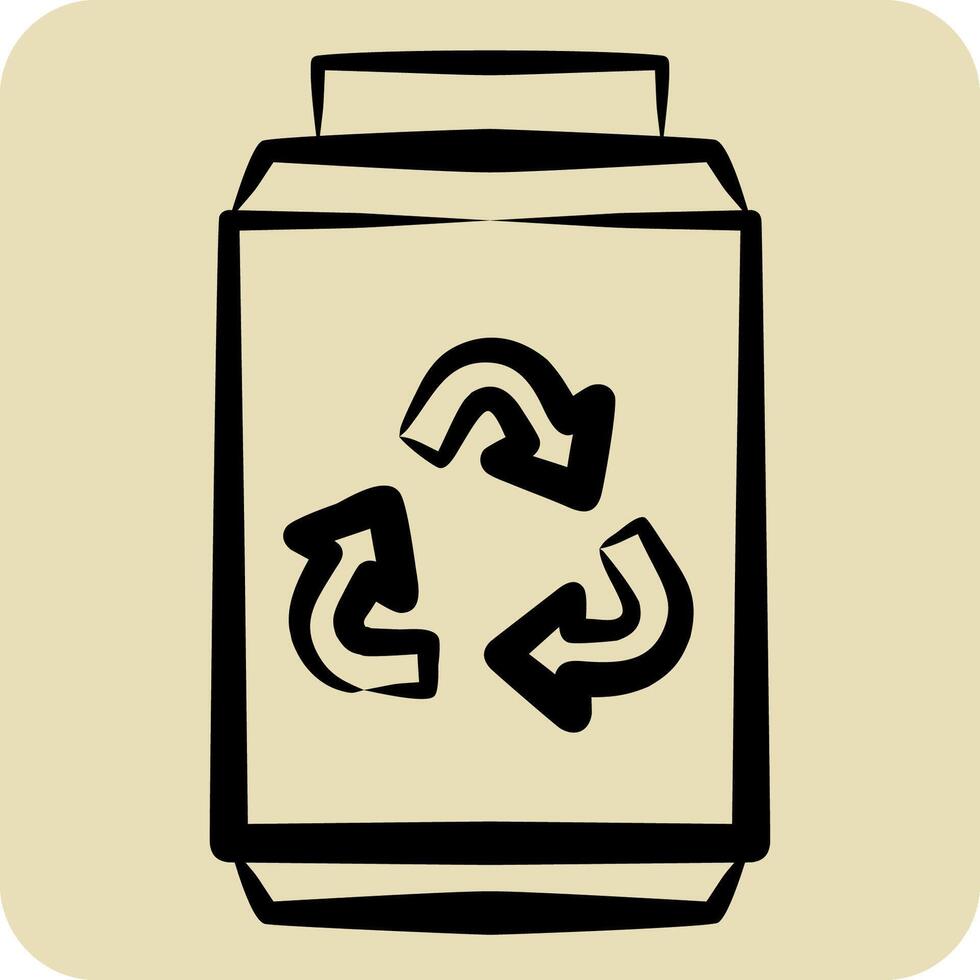 icoon metaal. verwant naar recycling symbool. hand- getrokken stijl. gemakkelijk ontwerp illustratie vector