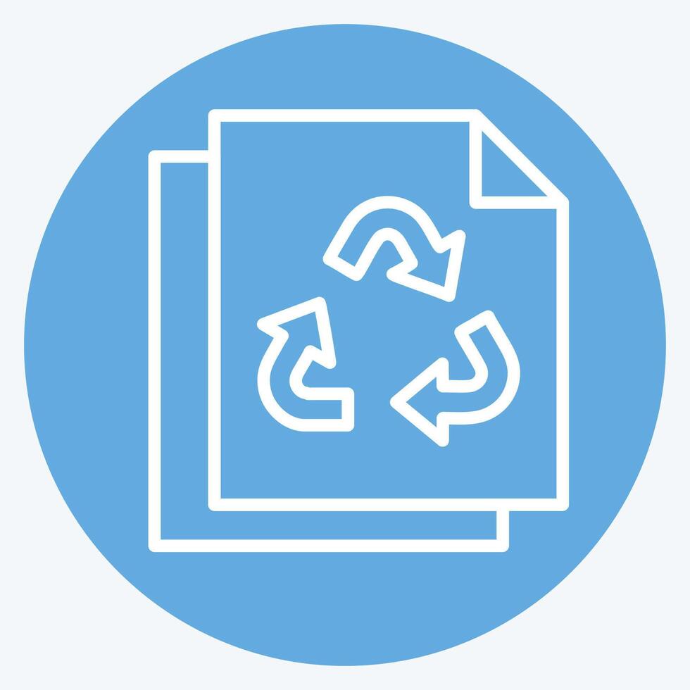 icoon papier recyclen. verwant naar recycling symbool. blauw ogen stijl. gemakkelijk ontwerp illustratie vector
