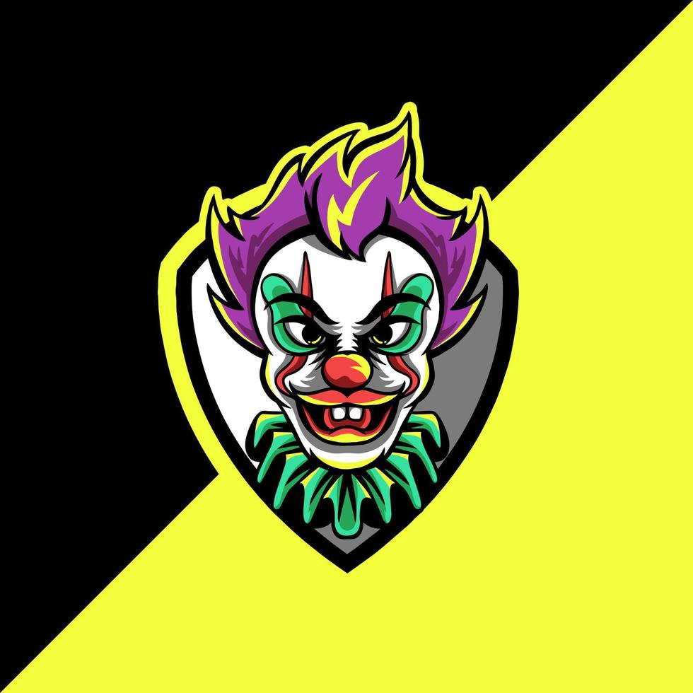 clown esport mascotte illustratie logo vector