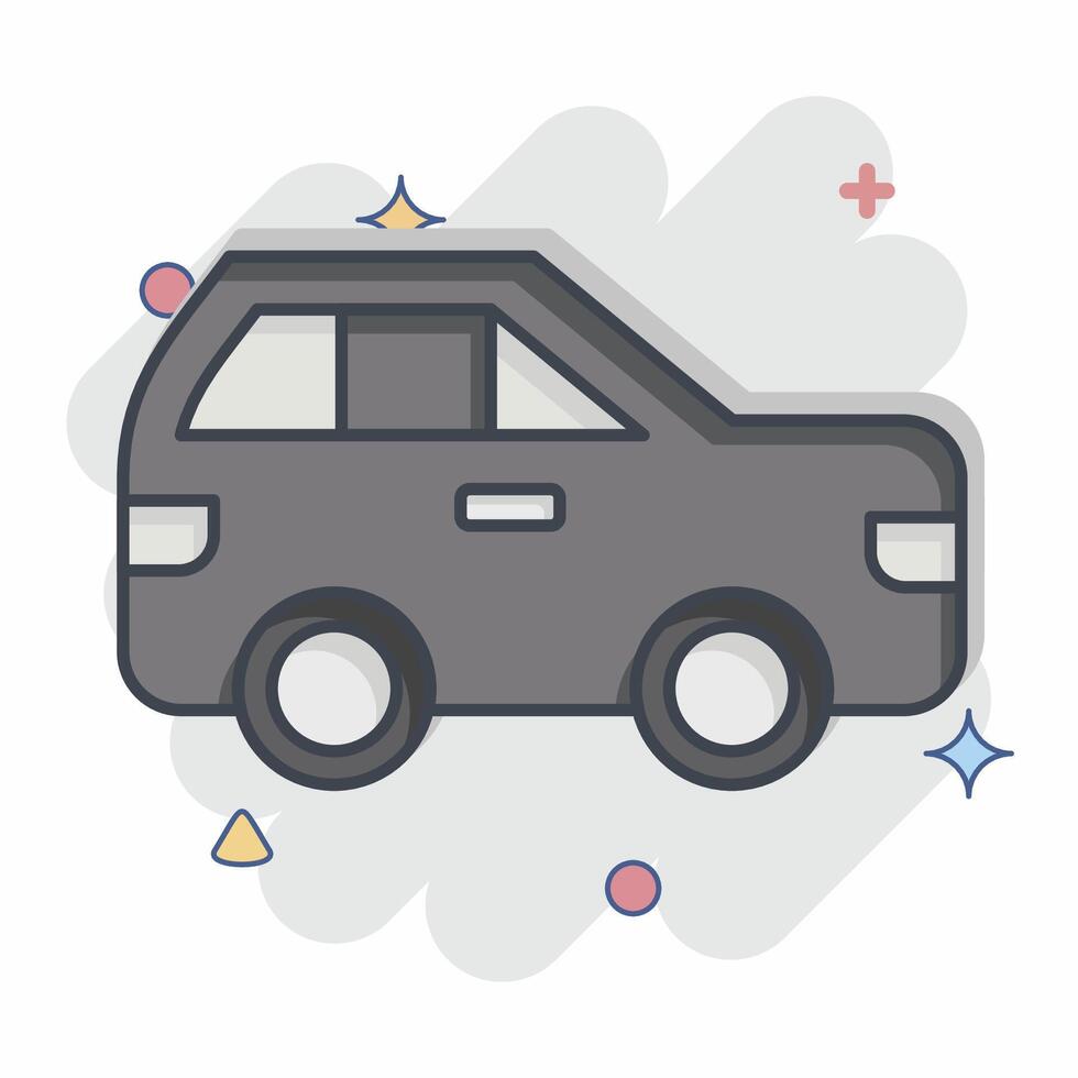 icoon auto. verwant naar navigatie symbool. grappig stijl. gemakkelijk ontwerp illustratie vector