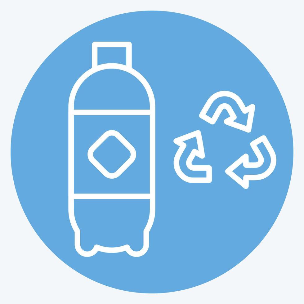 icoon plastic recyclen. verwant naar recycling symbool. blauw ogen stijl. gemakkelijk ontwerp illustratie vector