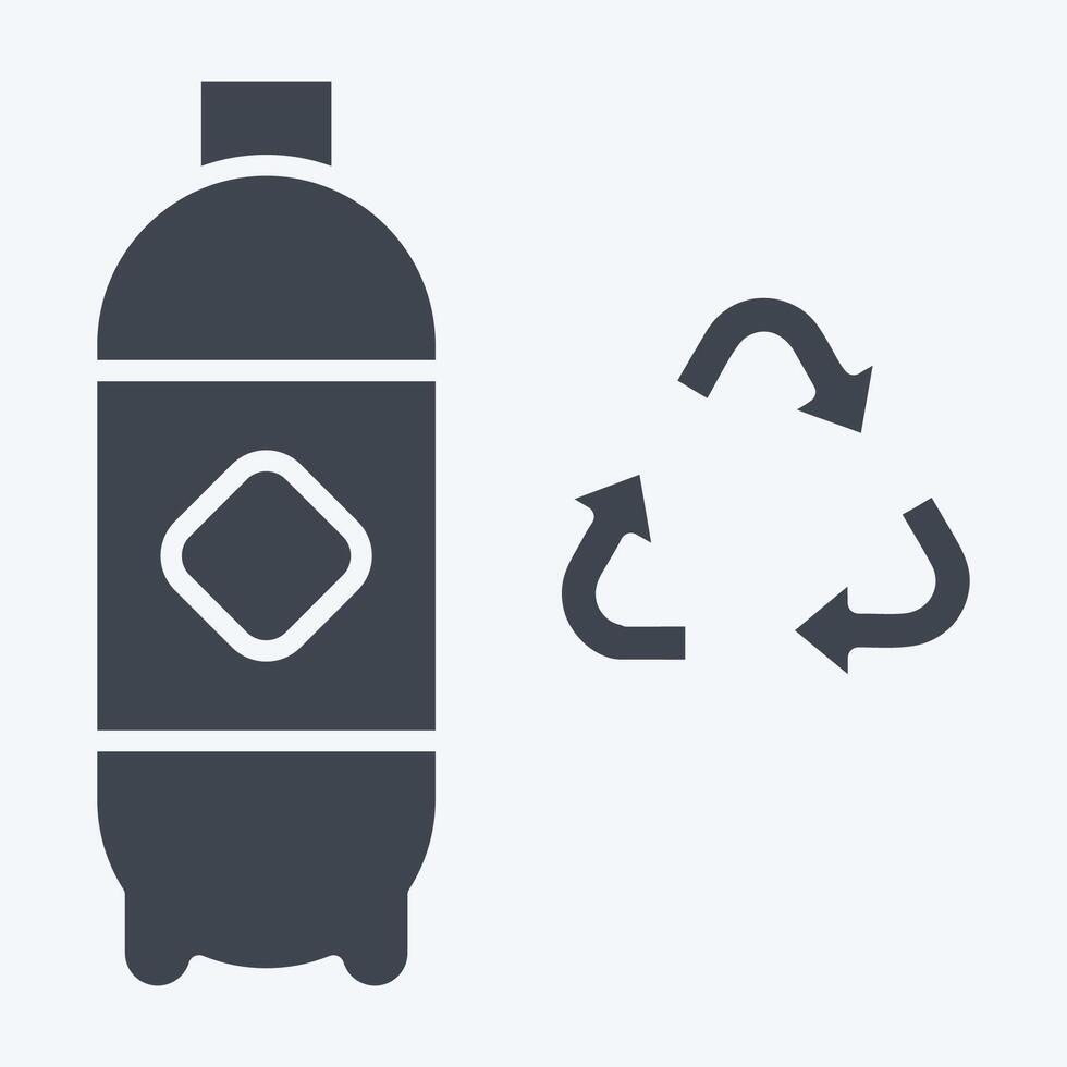 icoon plastic recyclen. verwant naar recycling symbool. glyph stijl. gemakkelijk ontwerp illustratie vector