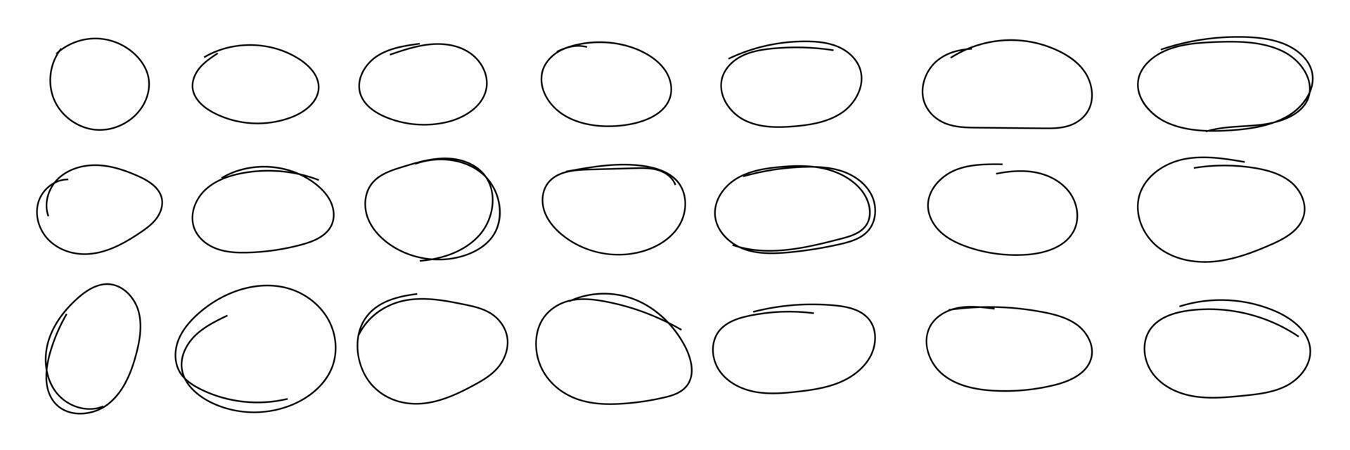 schetsen lijn ronde circulaire en plein vorm vector