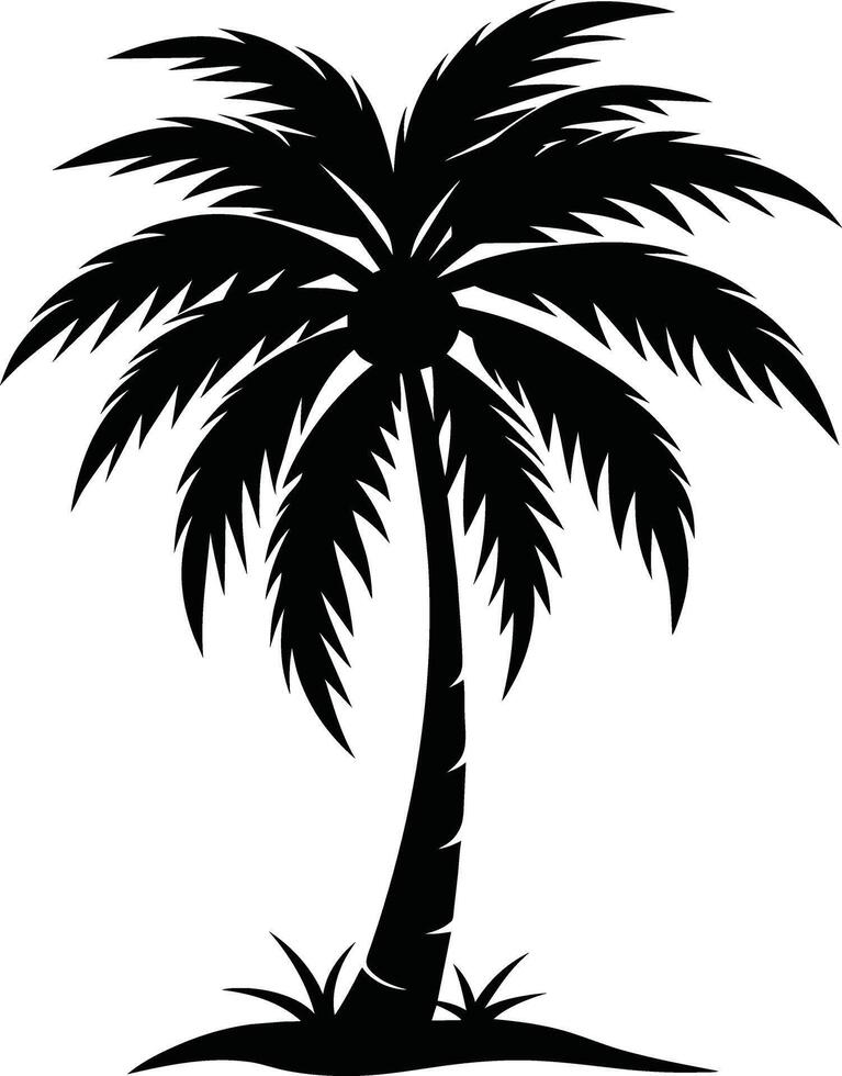 een verbijsterend palm boom silhouet gevangen genomen in tijdloos schoonheid vector