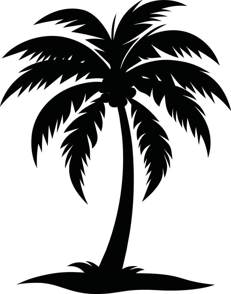 een verbijsterend palm boom silhouet gevangen genomen in tijdloos schoonheid vector