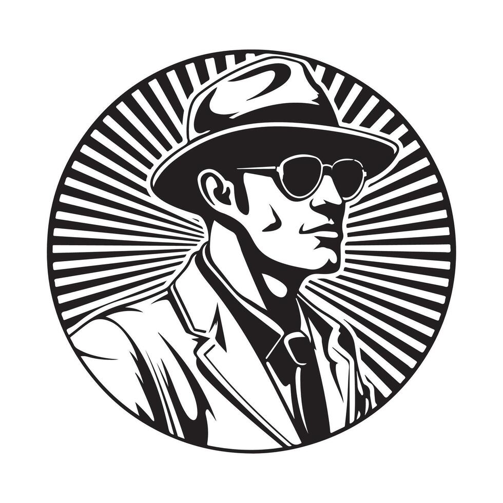 maffia karakter logo ontwerp illustratie vector