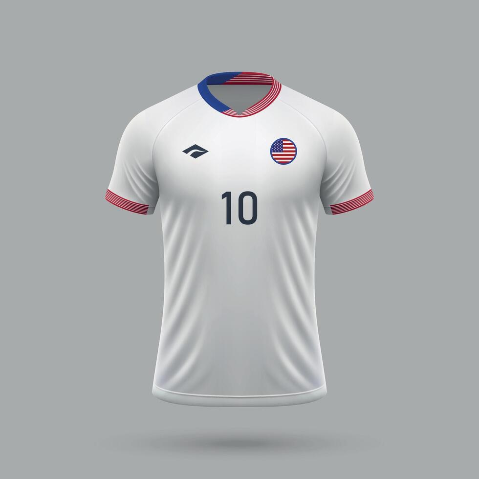 3d realistisch voetbal Jersey Verenigde staten nationaal team 2024 vector