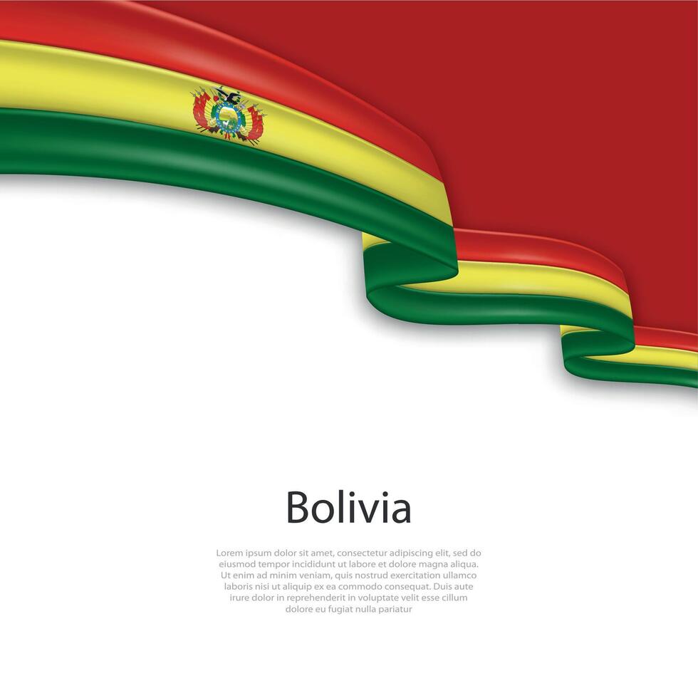 golvend lint met vlag van Bolivia vector