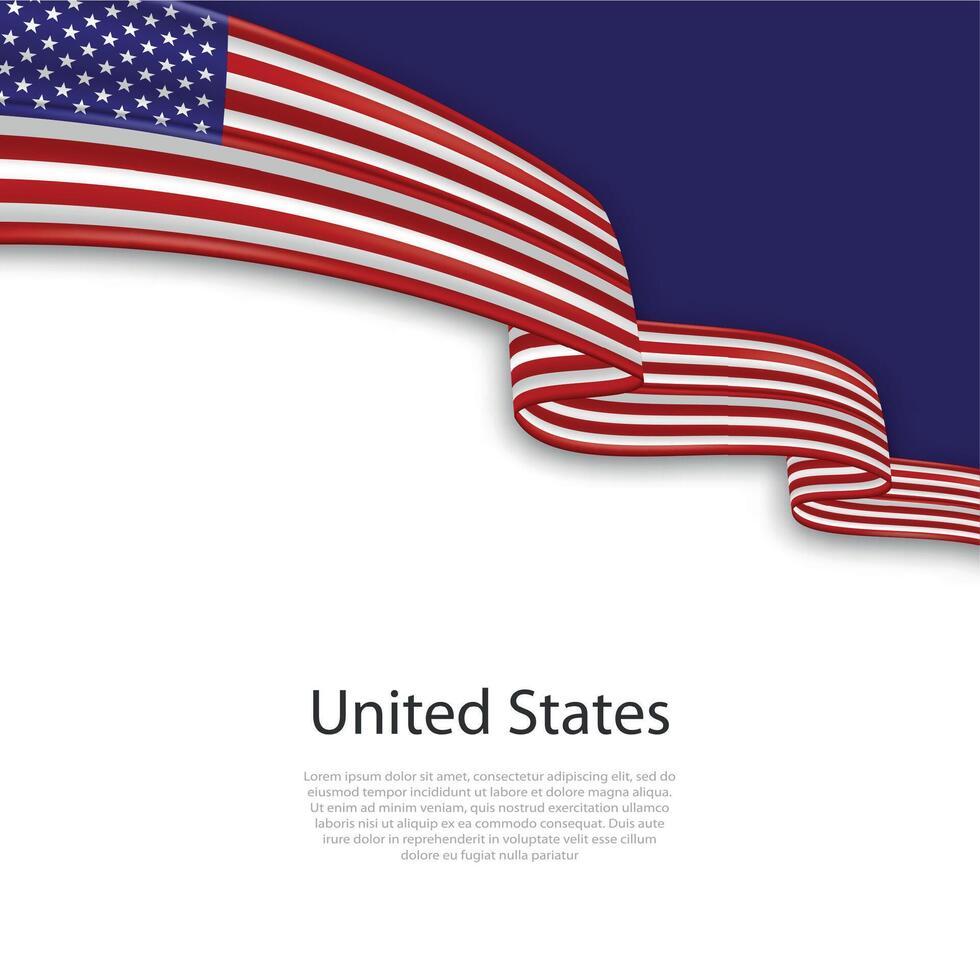 golvend lint met vlag van Verenigde staten vector