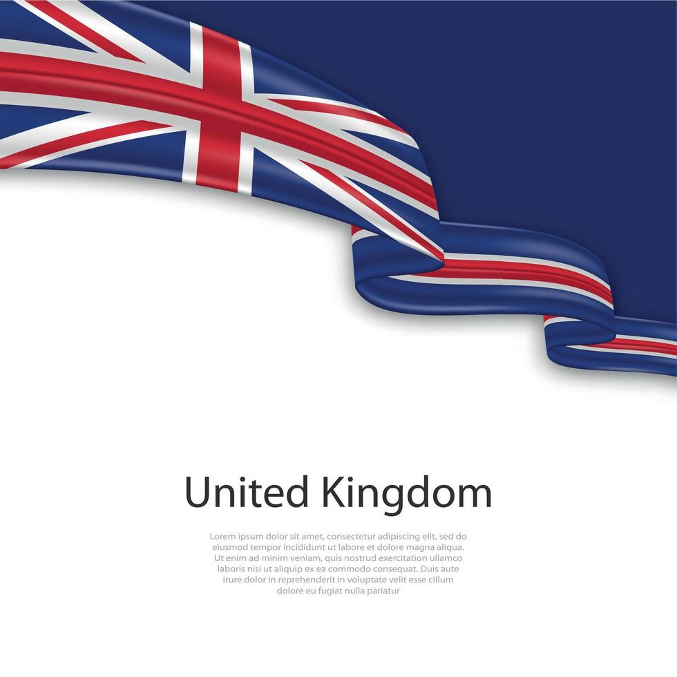golvend lint met vlag van Verenigde koninkrijk vector