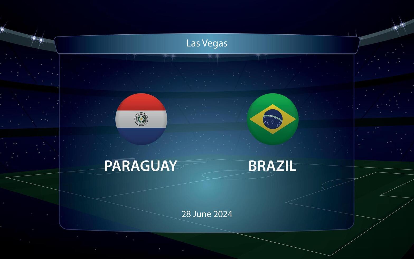 Paraguay vs Brazilië. Amerika voetbal toernooi 2024 vector