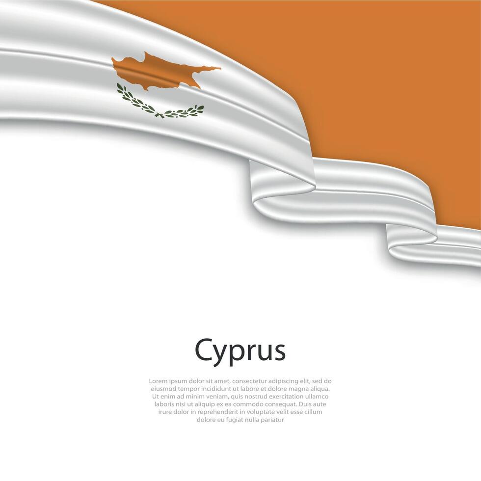 golvend lint met vlag van Cyprus vector