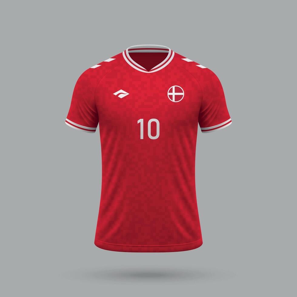 3d realistisch voetbal Jersey Denemarken nationaal team 2024 vector