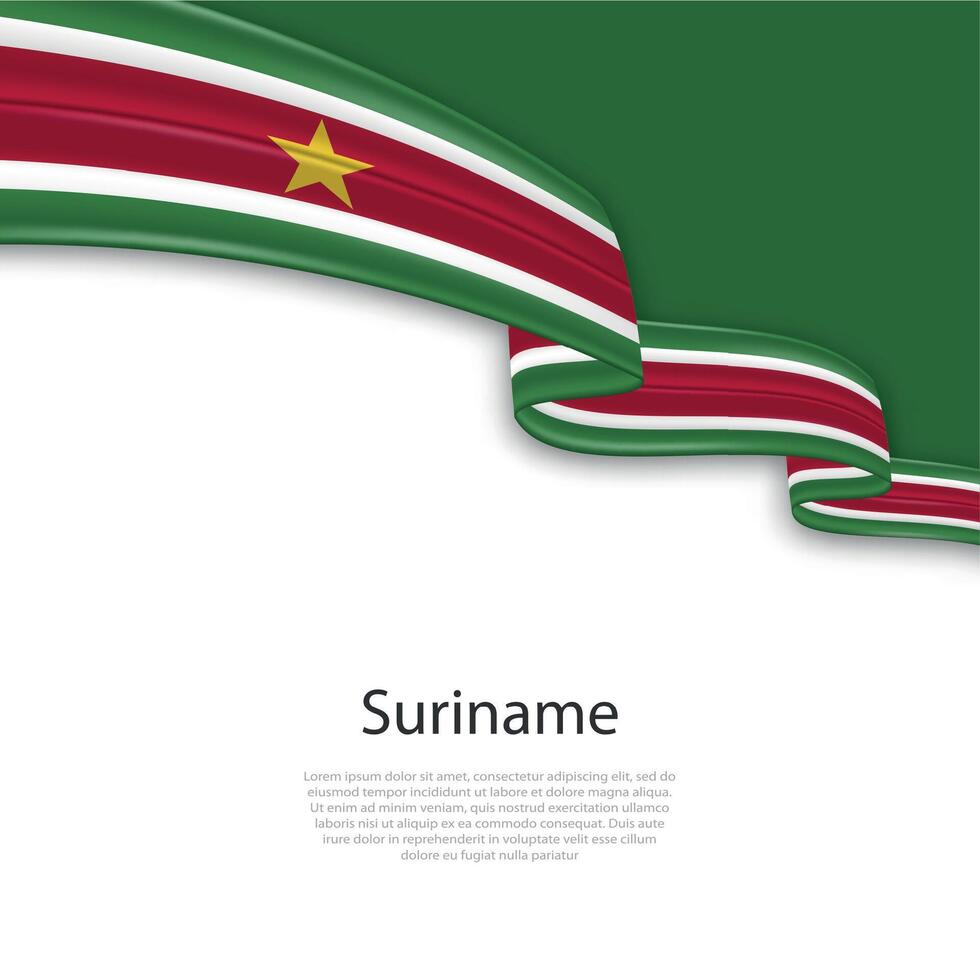 golvend lint met vlag van Suriname vector