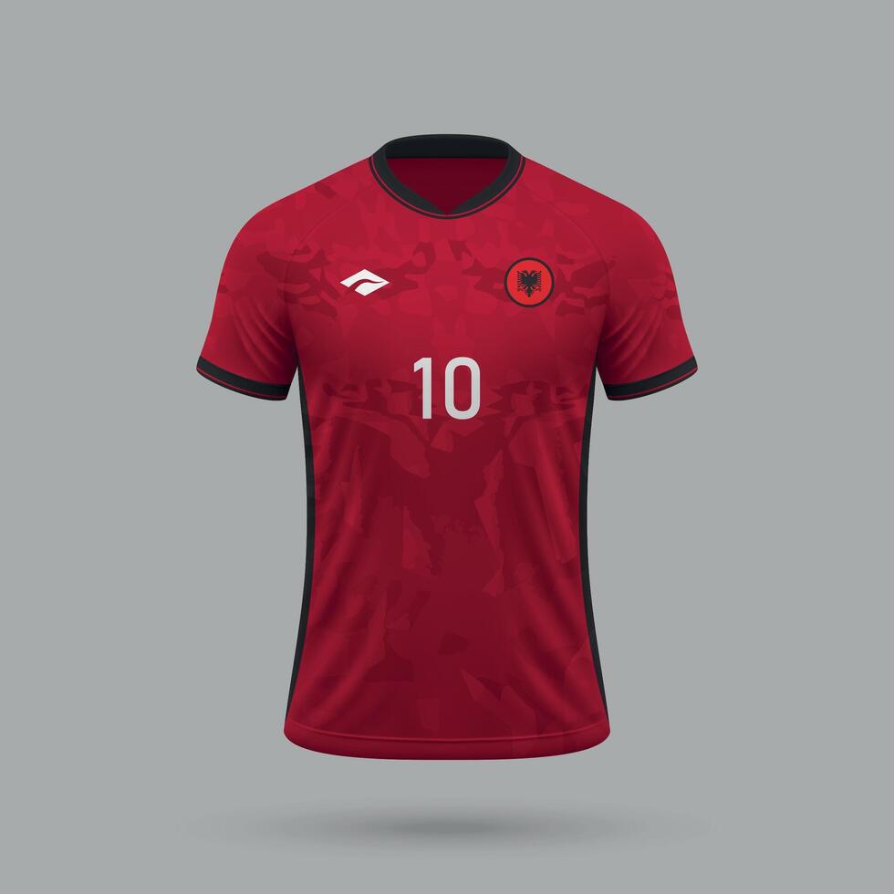 3d realistisch voetbal Jersey Albanië nationaal team 2024 vector