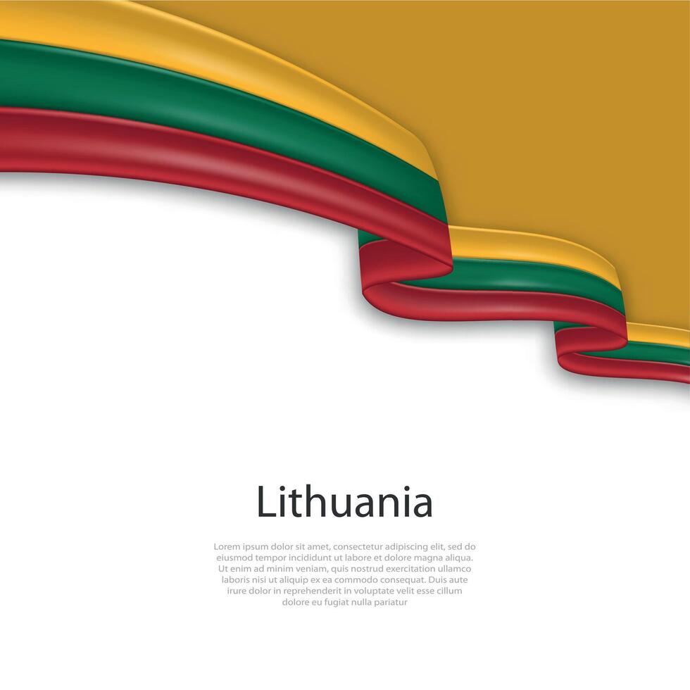golvend lint met vlag van Litouwen vector