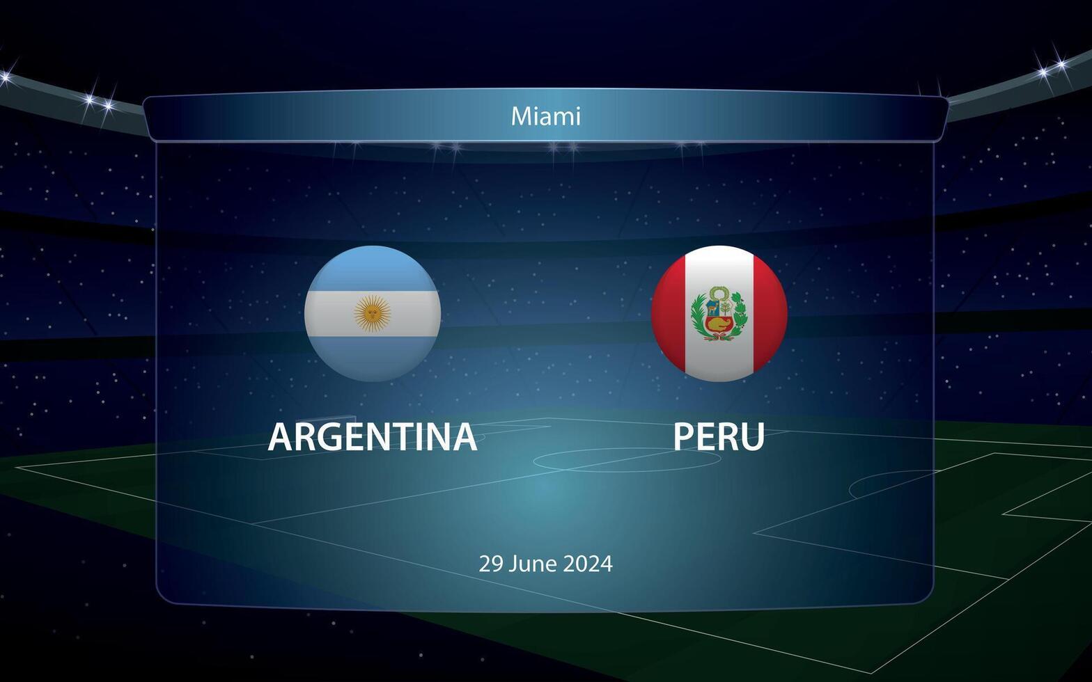 Argentinië vs Peru. Amerika voetbal toernooi 2024 vector