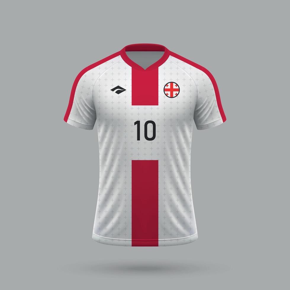 3d realistisch voetbal Jersey Georgië nationaal team 2024 vector