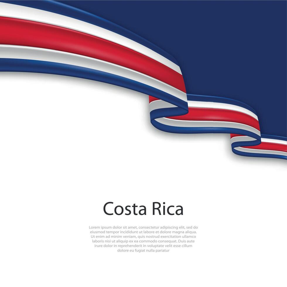 golvend lint met vlag van costa rica vector