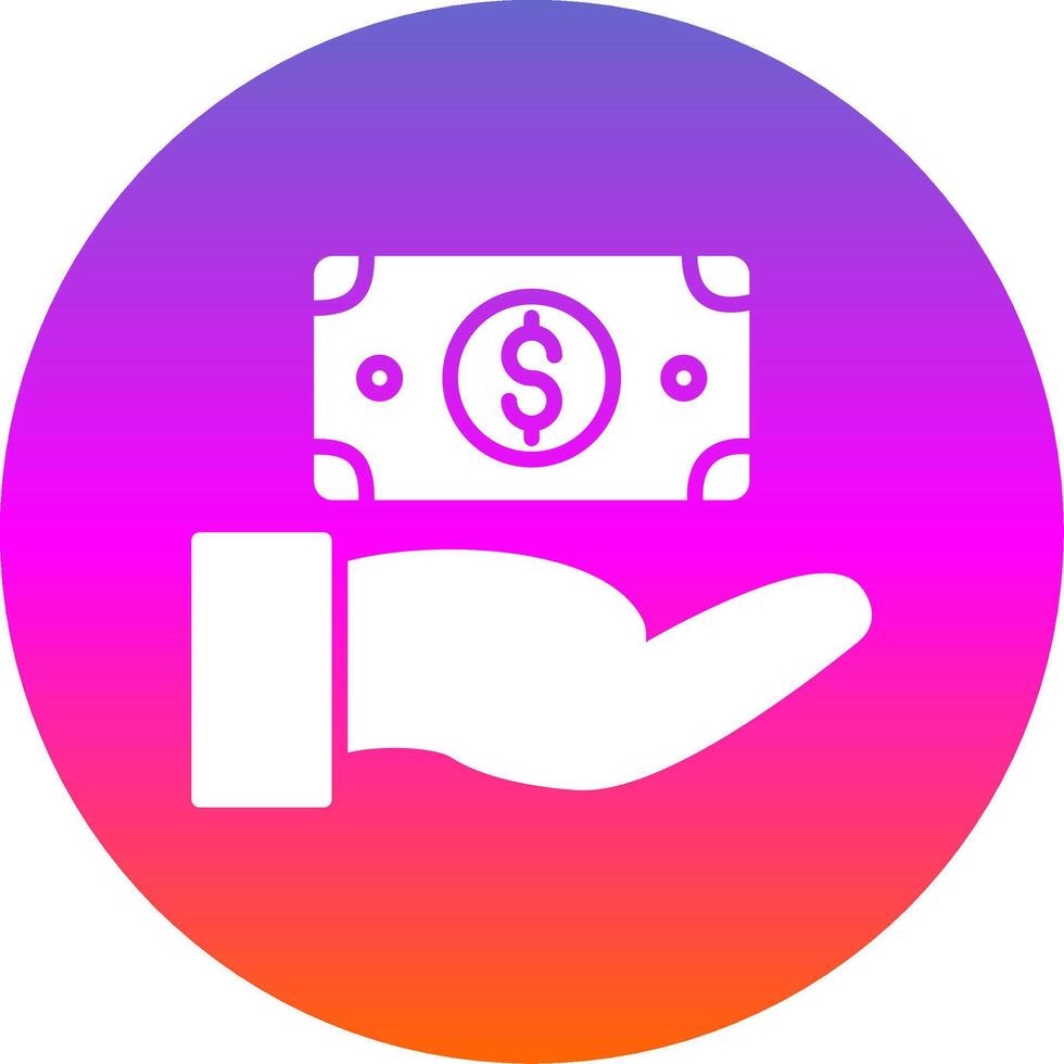 geven geld glyph helling cirkel icoon ontwerp vector