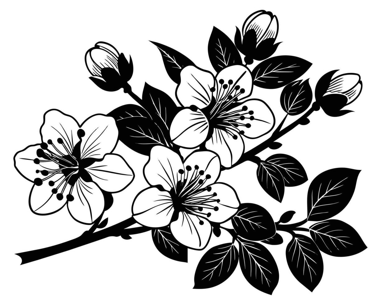 hand- getrokken bloemen Aan een wit achtergrond vector