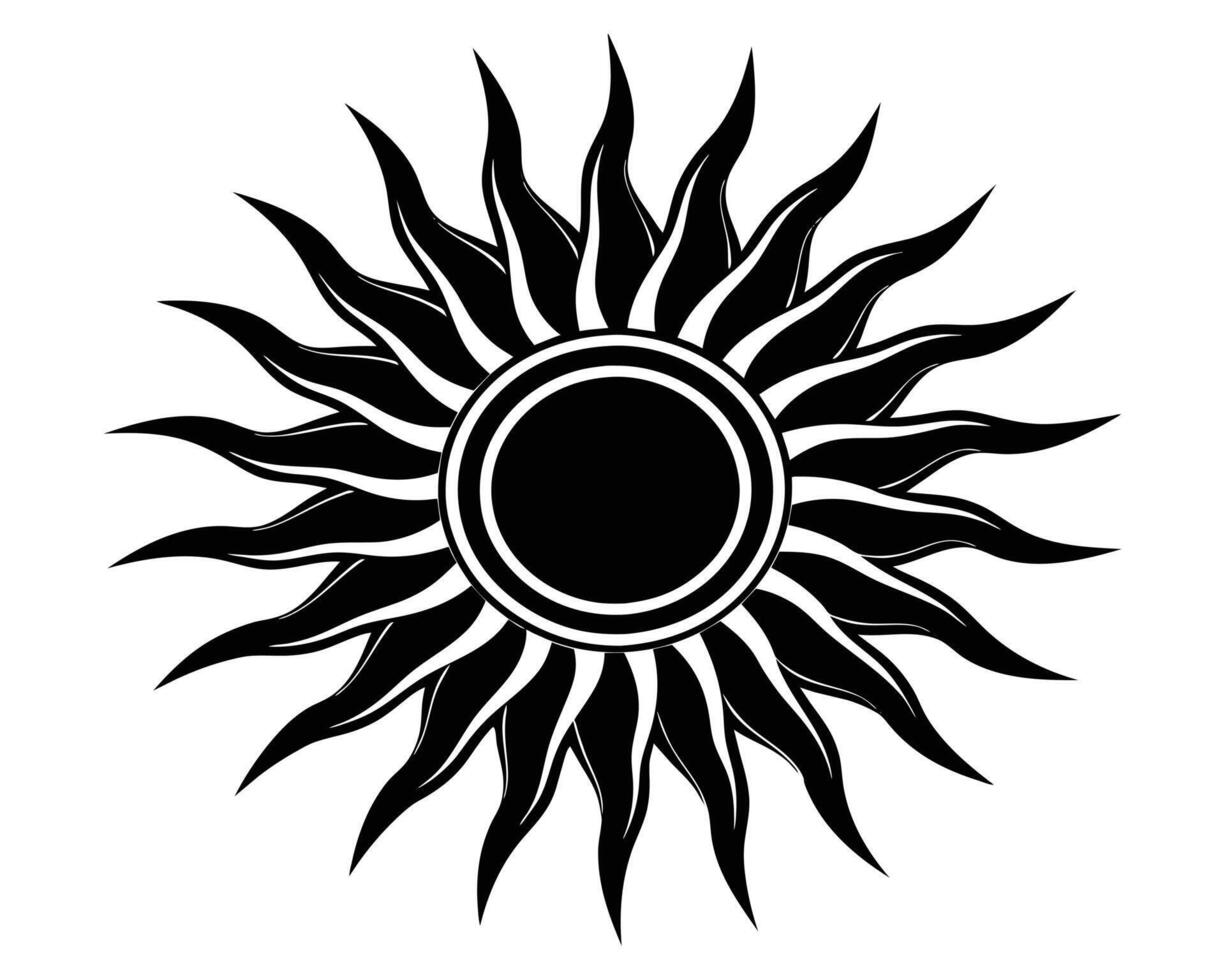 zwart icoon voor zon ontwerp vector