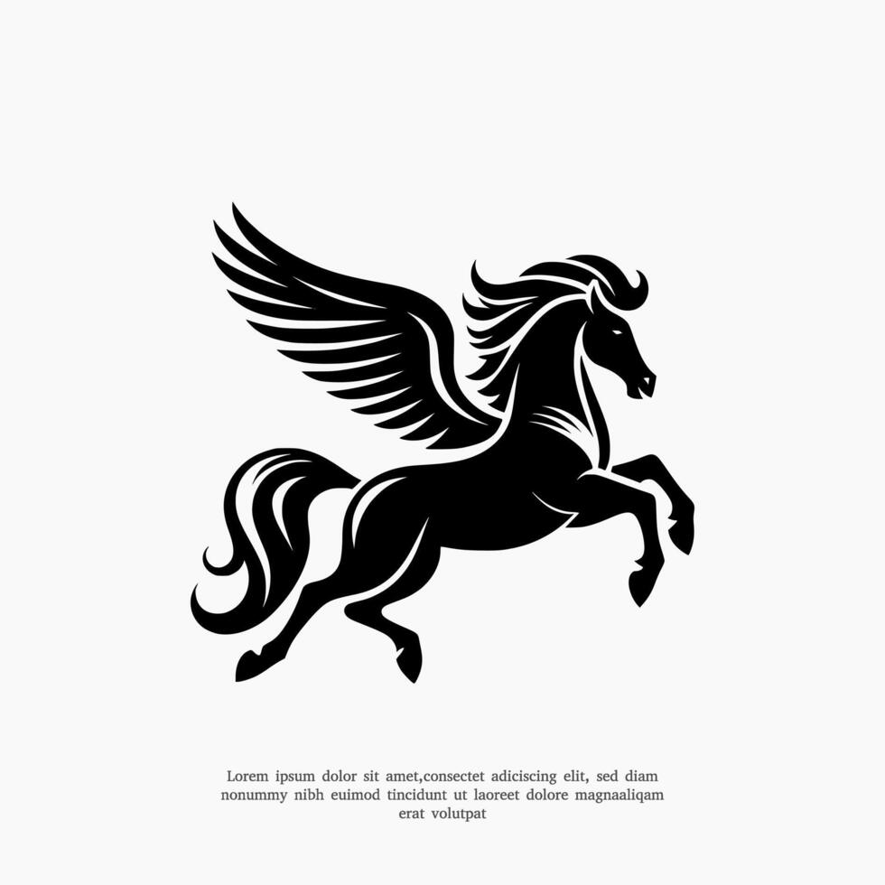 Pegasus paard logo Pegasus horizon ontwerp inspiratie sjabloon creatief icoon vector