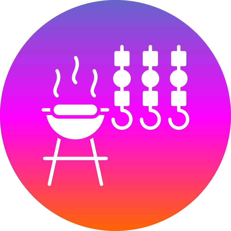 bbq glyph helling cirkel icoon ontwerp vector