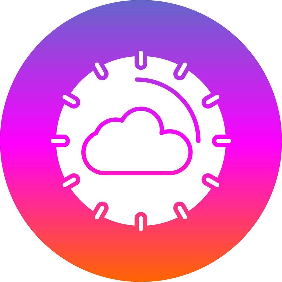 wolk berekenen glyph helling cirkel icoon ontwerp vector