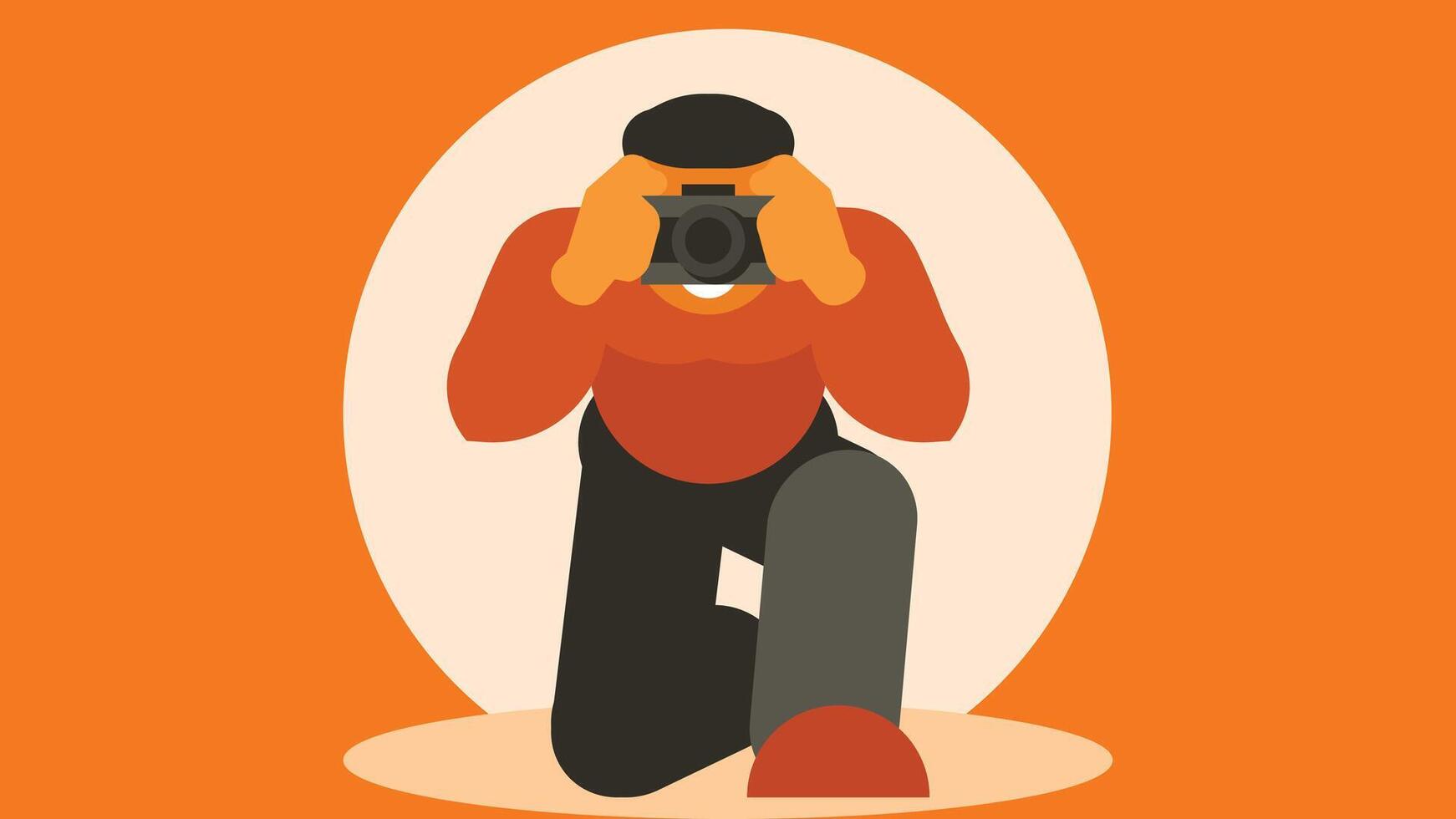 paparazzi fotograaf nemen foto's met camera illustratie vector