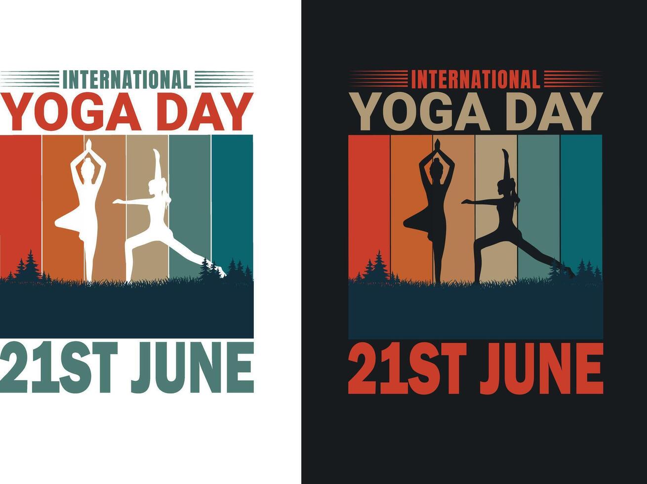 Internationale yoga dag 21e juni vector