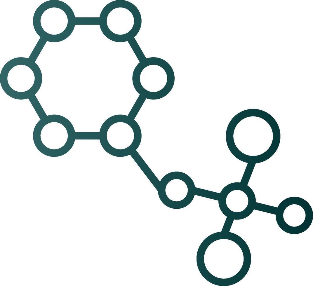 moleculen lijn helling icoon vector