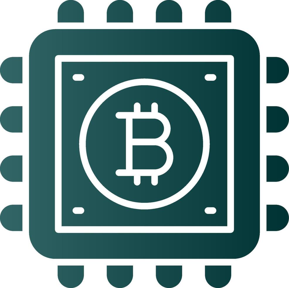 bitcoin werkwijze glyph helling icoon vector