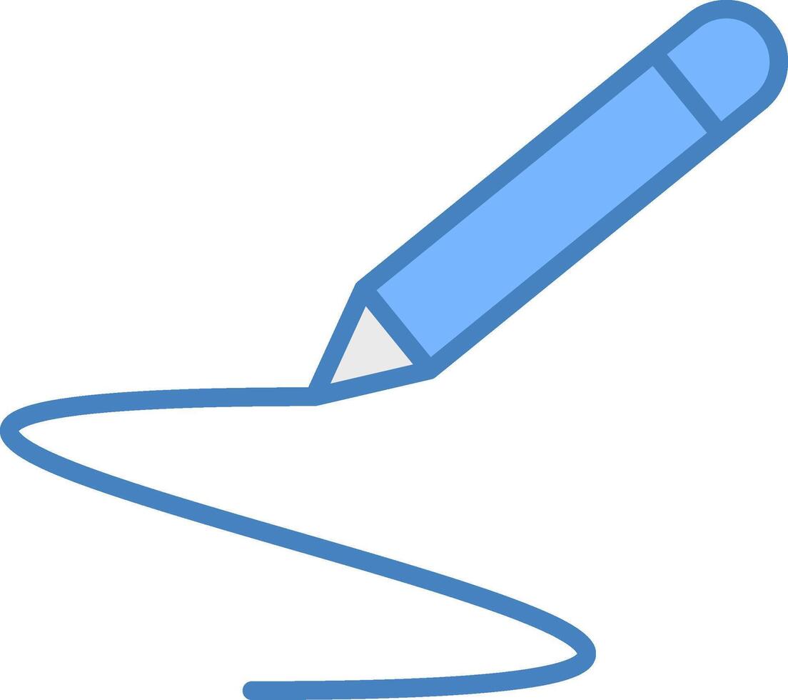 schrijven lijn gevulde blauw icoon vector
