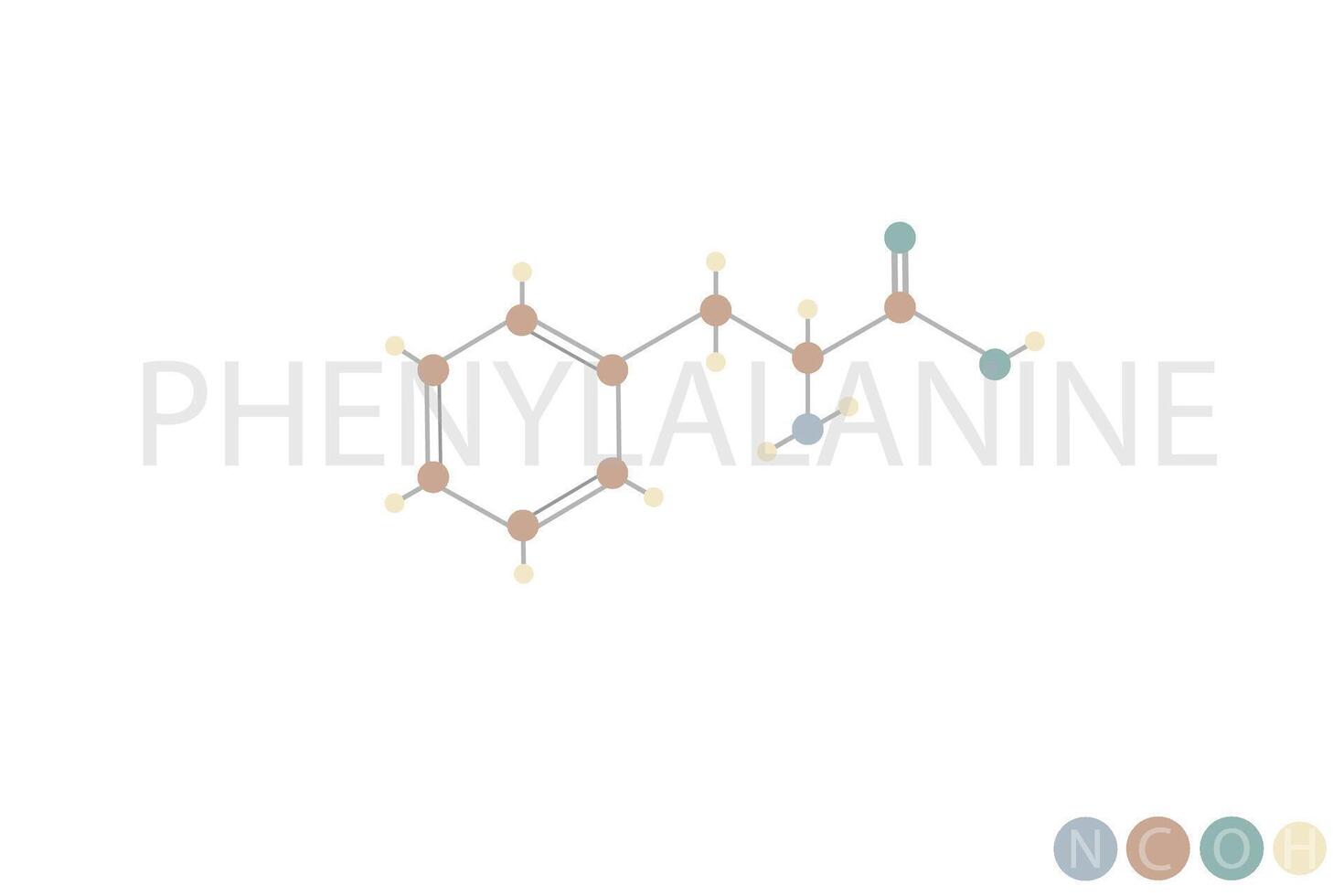 fenylalanine moleculair skelet- chemisch formule vector