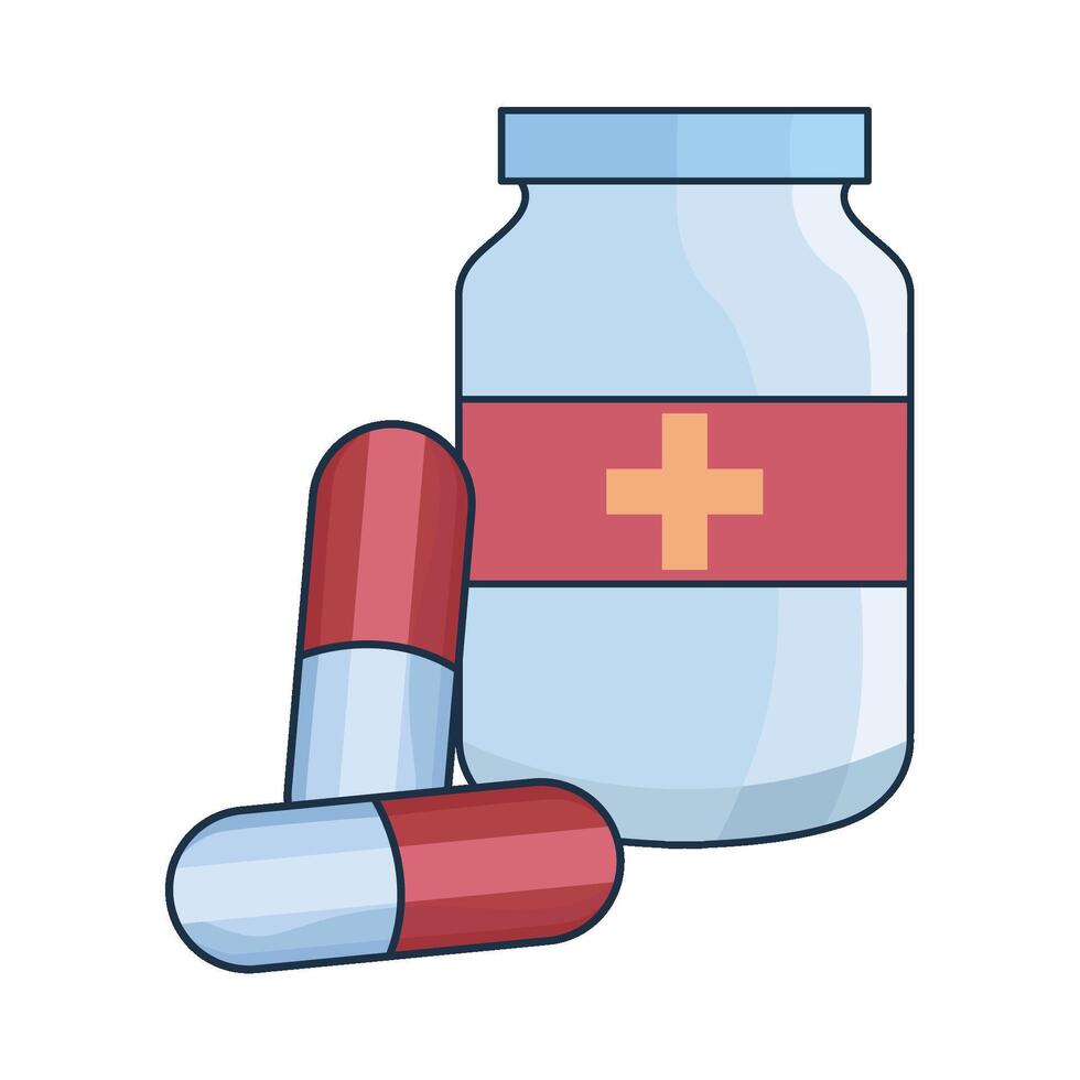 illustratie van pil fles vector
