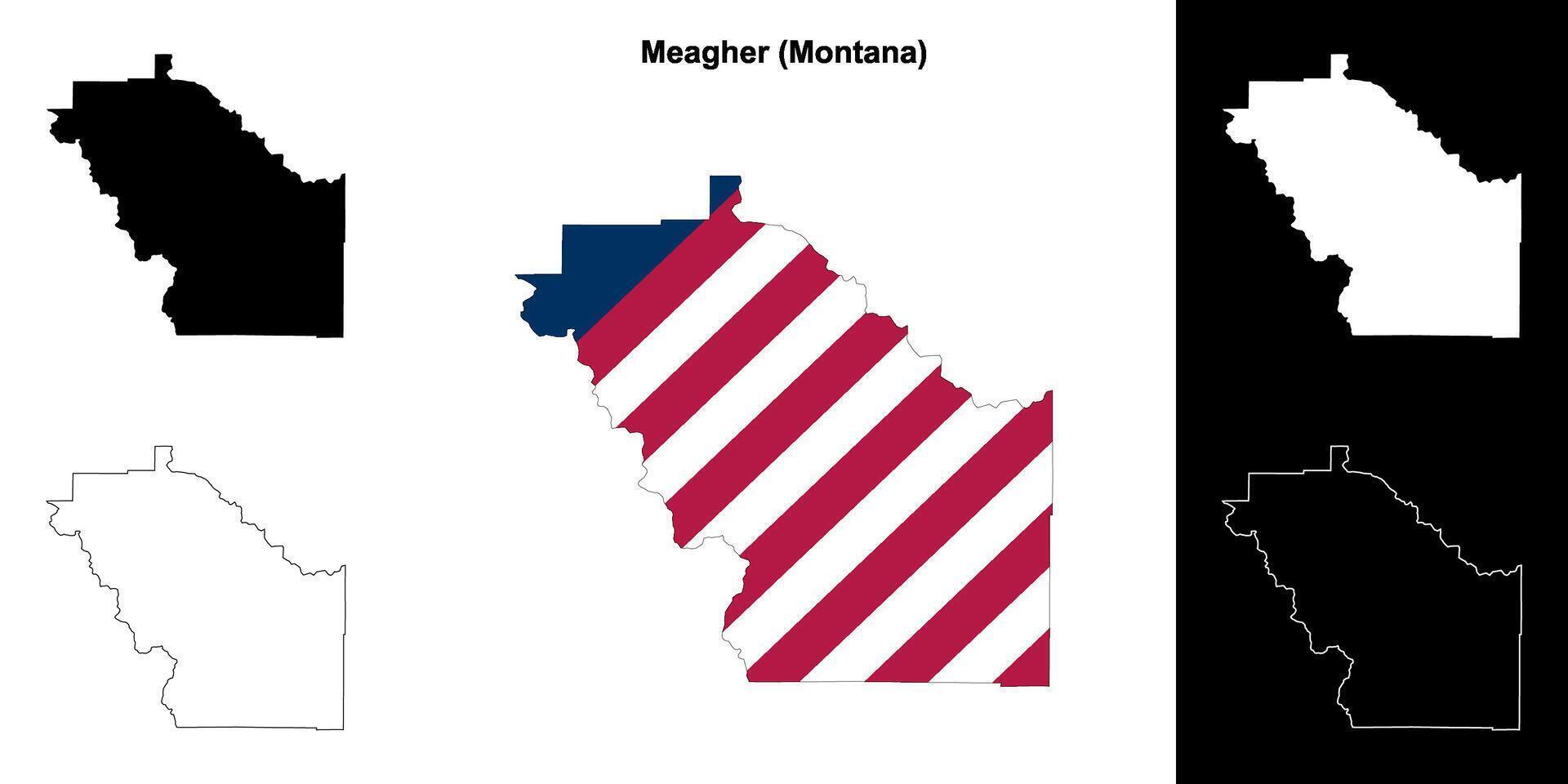 mager district, Montana schets kaart reeks vector