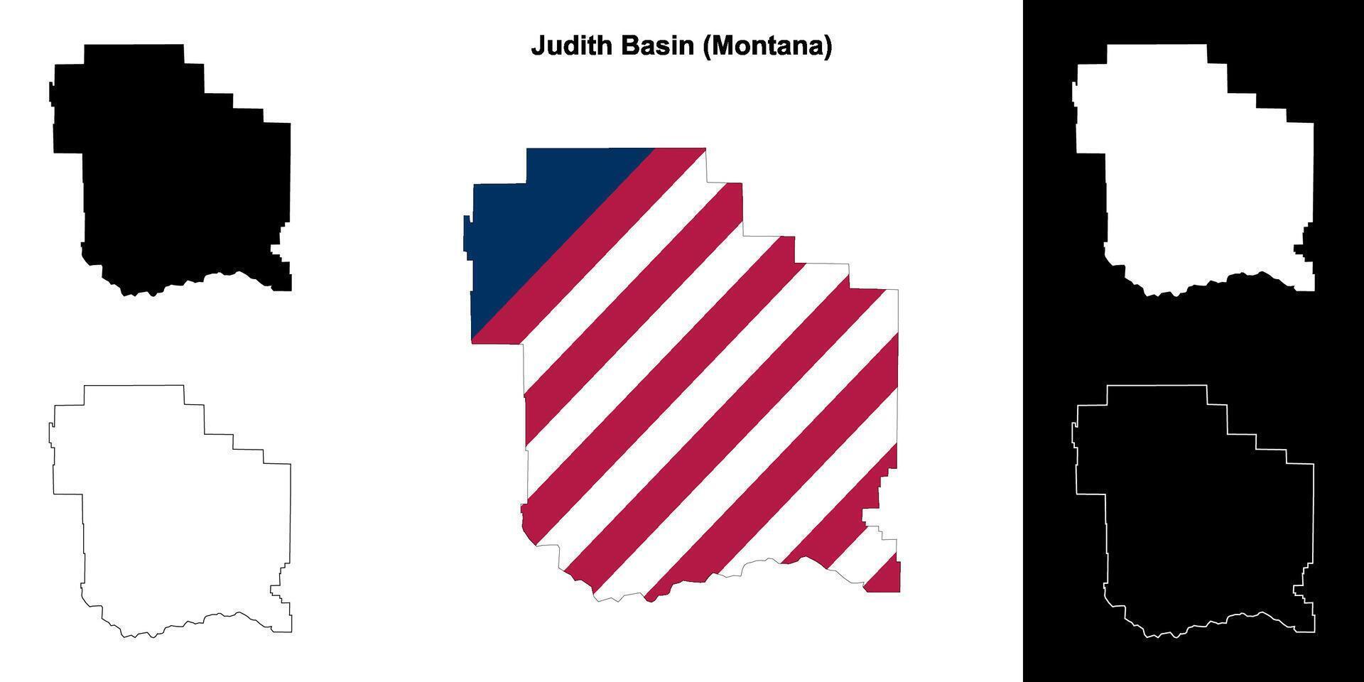 judith bekken district, Montana schets kaart reeks vector