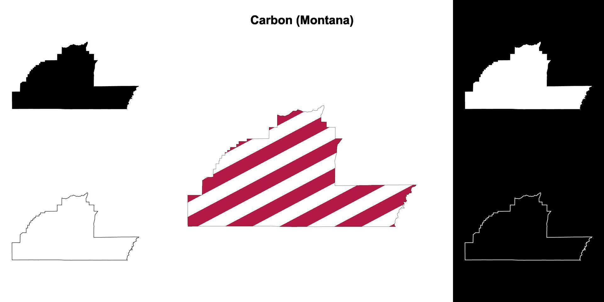 koolstof district, Montana schets kaart reeks vector