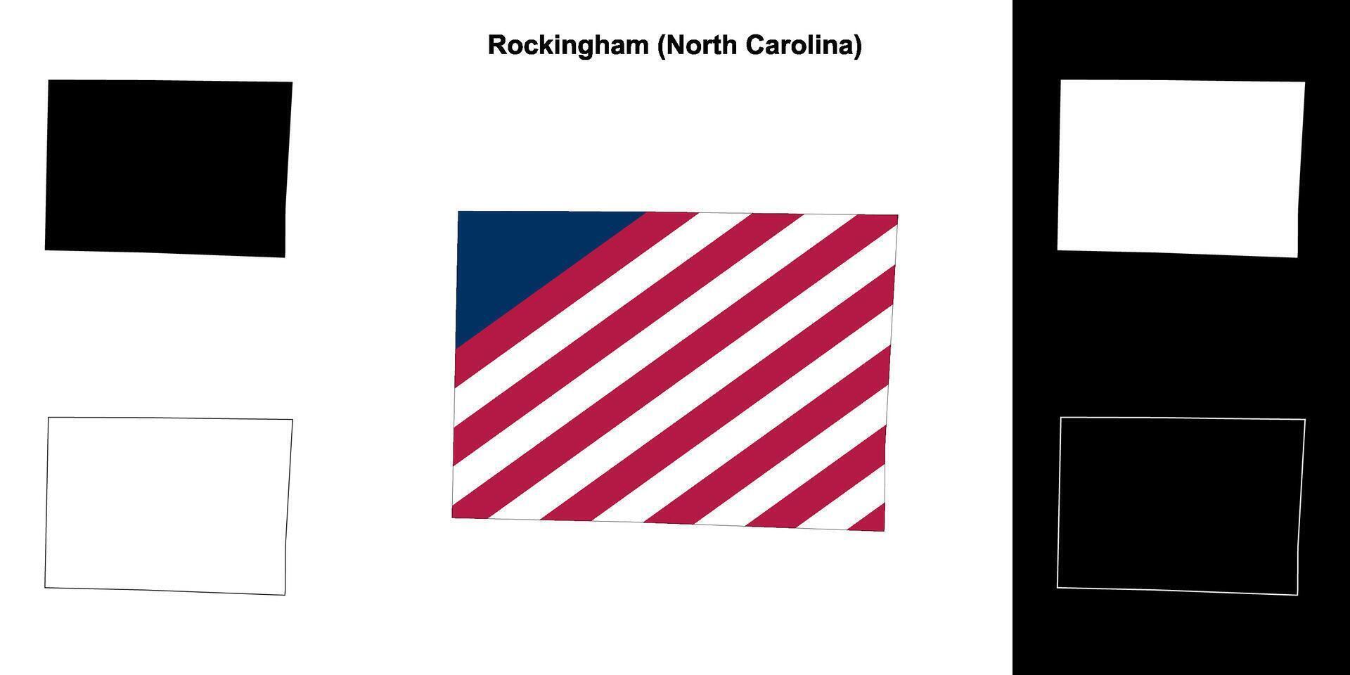 rockingham district, noorden carolina schets kaart reeks vector