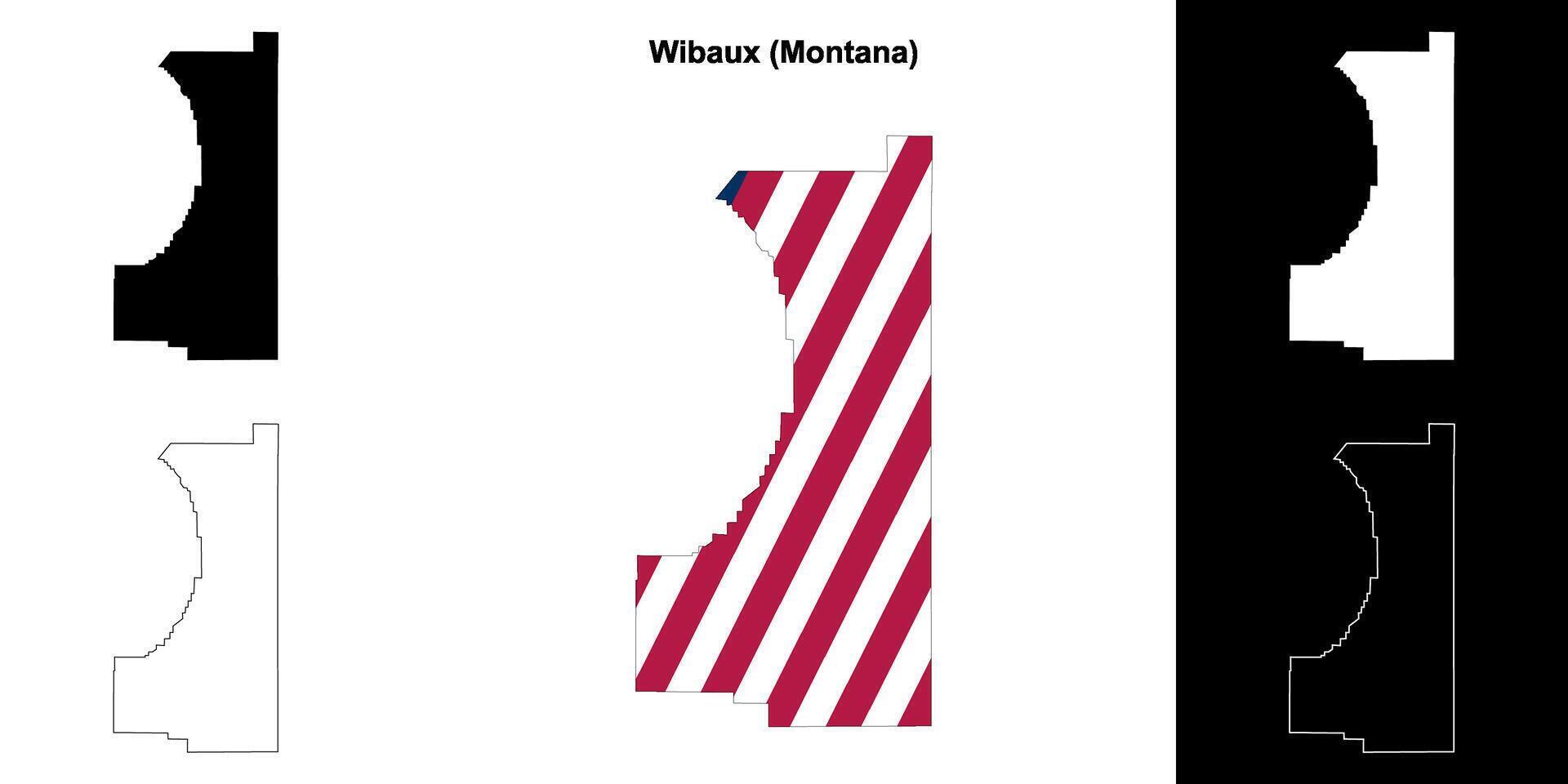 wibaux district, Montana schets kaart reeks vector