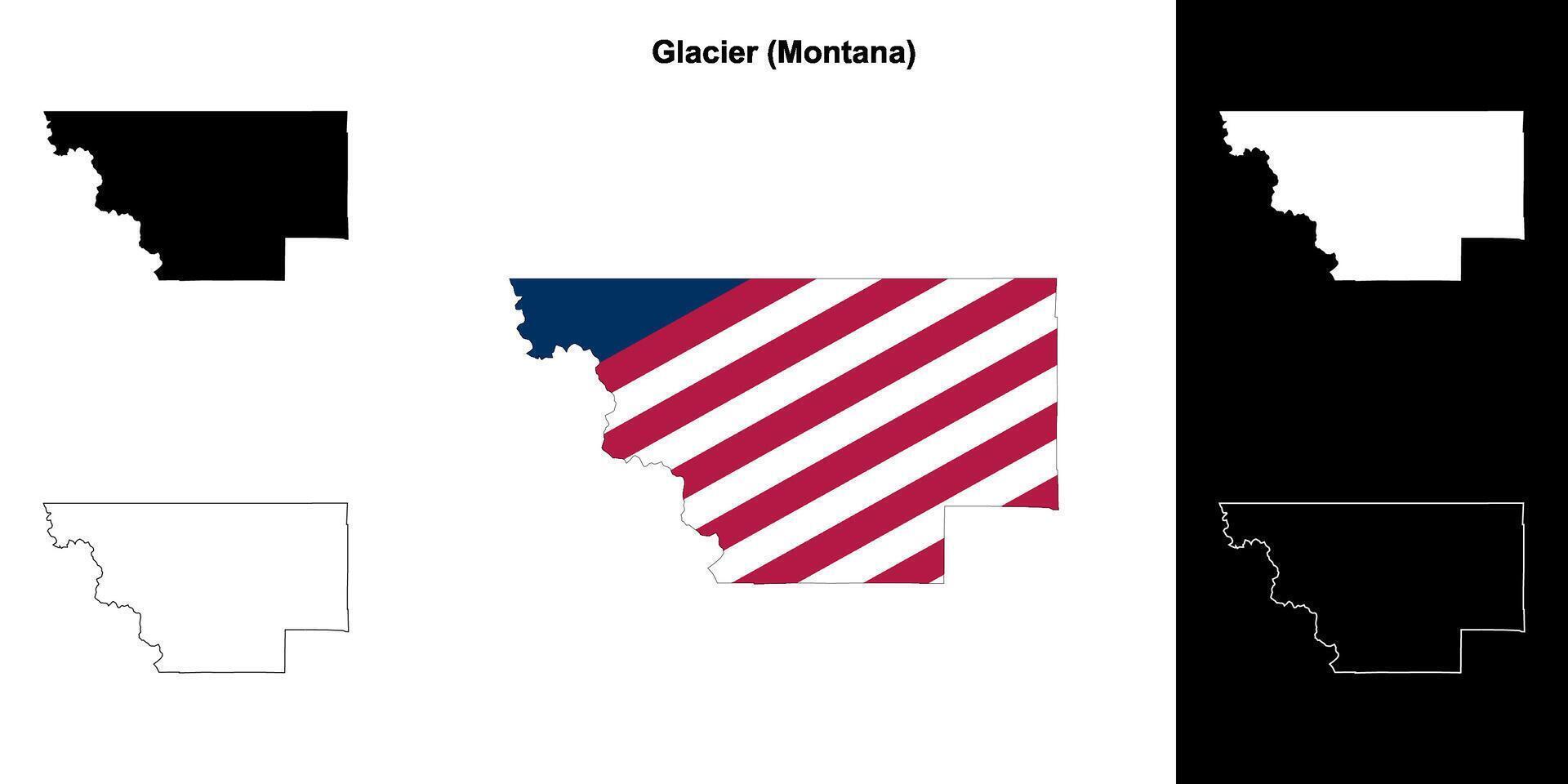 gletsjer district, Montana schets kaart reeks vector