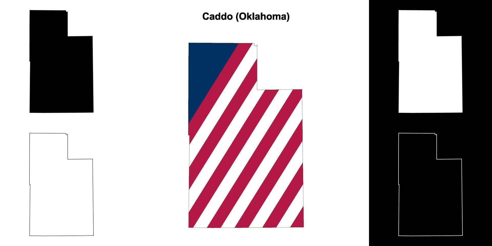 caddo district, Oklahoma schets kaart reeks vector