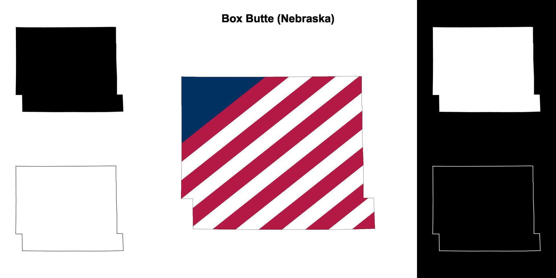 doos butte district, Nebraska schets kaart reeks vector