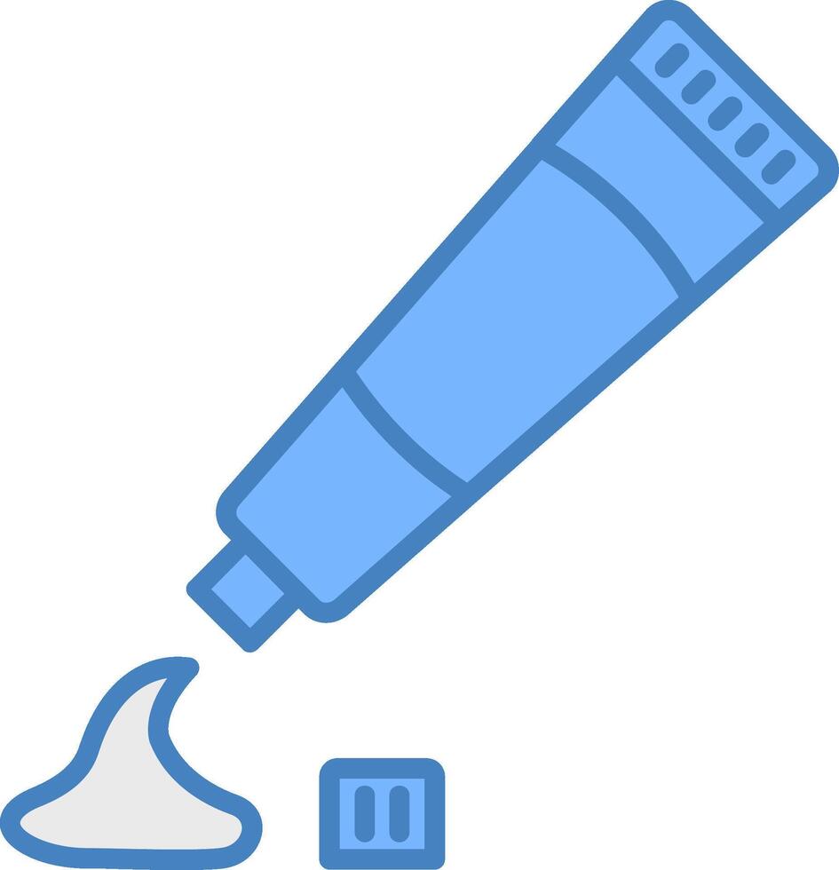 tand Plakken lijn gevulde blauw icoon vector