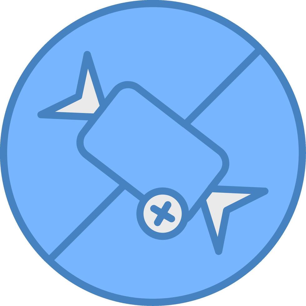 Nee snoepgoed lijn gevulde blauw icoon vector