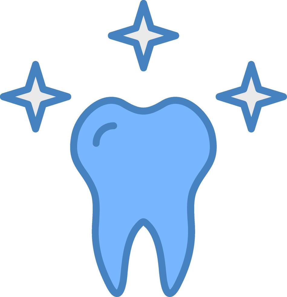 gezond tand lijn gevulde blauw icoon vector
