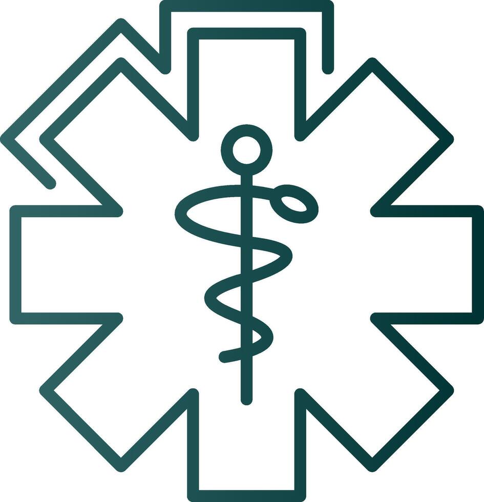 caduceus lijn helling icoon vector