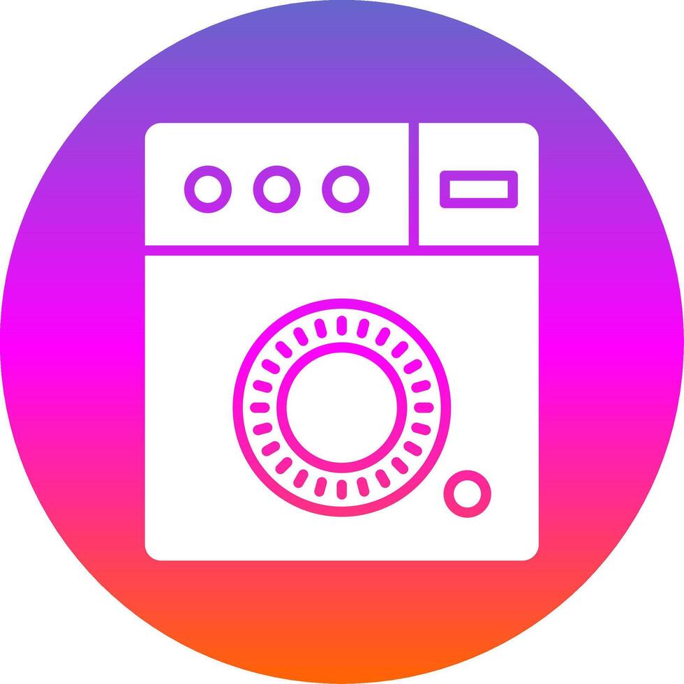 het wassen machine glyph helling cirkel icoon ontwerp vector
